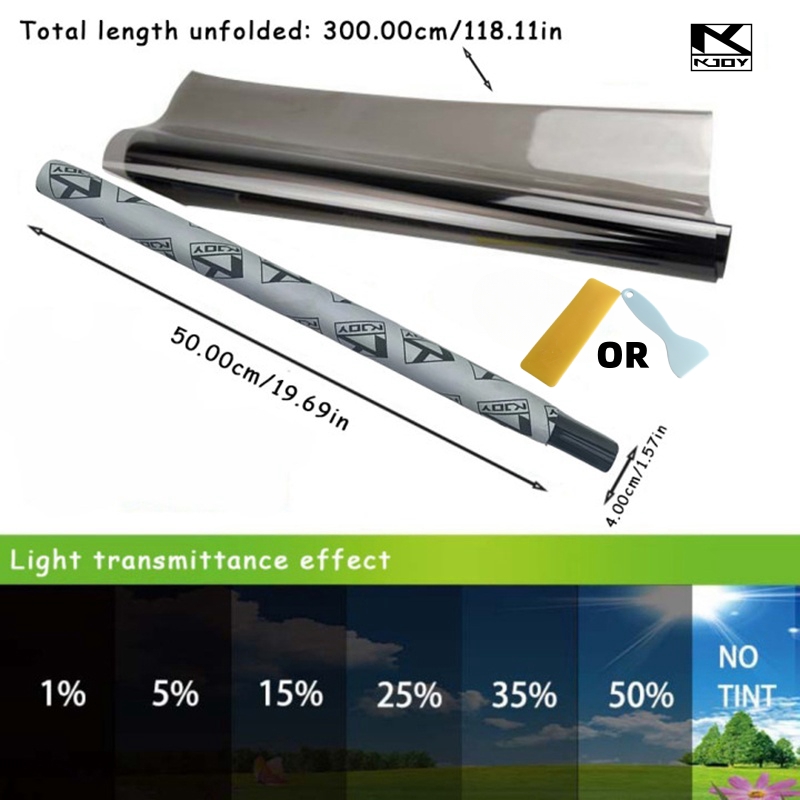 3Mx50CM VLT Black Car Window F - Glass Protector Auto บทวิจารณ์และราคา