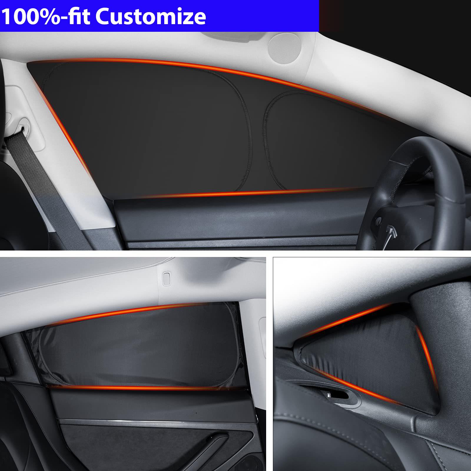 Car Sunshade for Tesla Model 3 - Privacy Screen Protector บทวิจารณ์และราคา