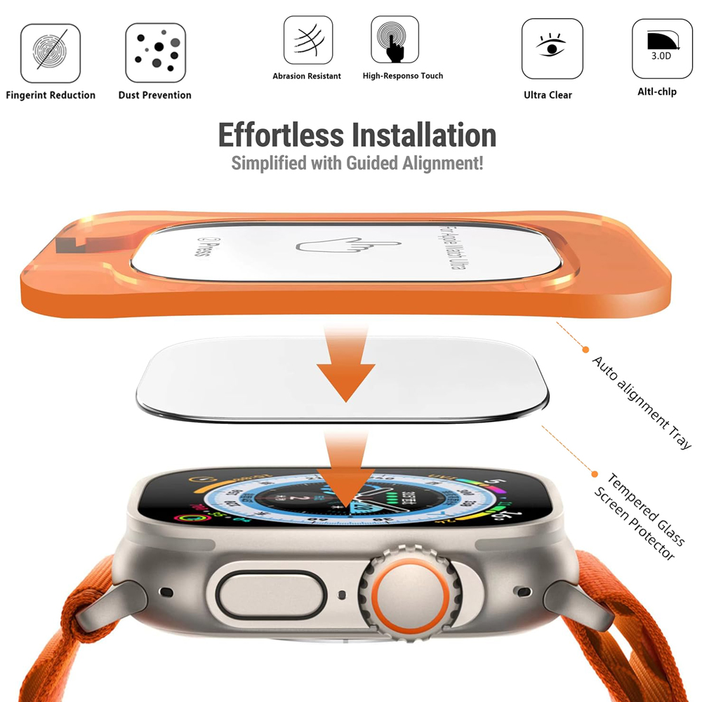 Tempered Glass For Apple Watch - Screen Alignment Tool บทวิจารณ์และราคา