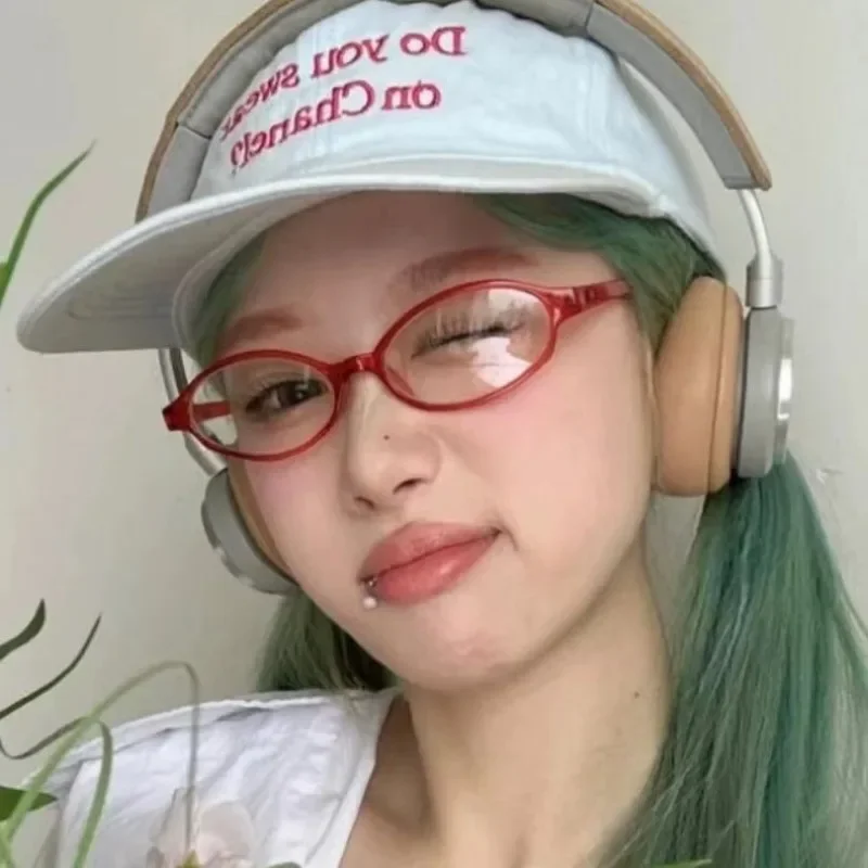 Retro Oval Glasses Women Girls - Anti Blue Light Film บทวิจารณ์และราคา