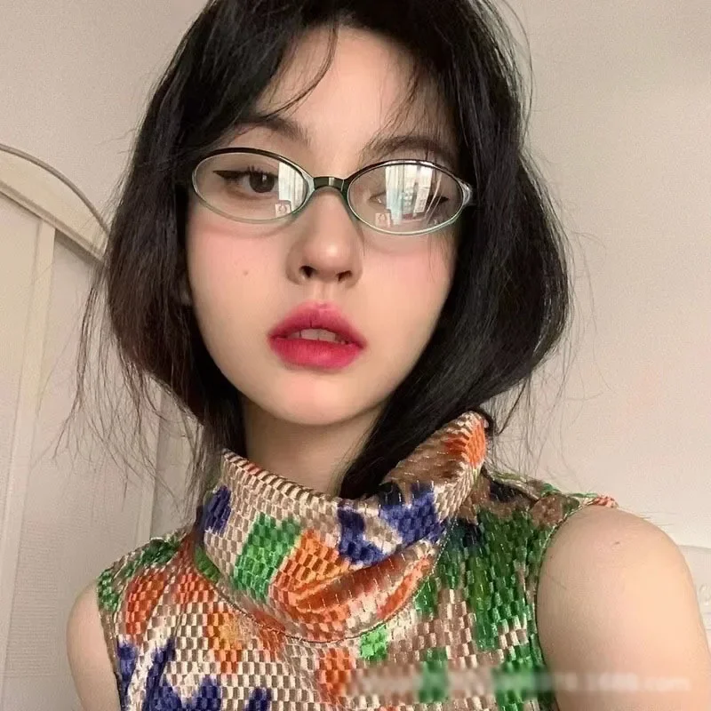Retro Oval Glasses Women Girls - Anti Blue Light Film บทวิจารณ์และราคา