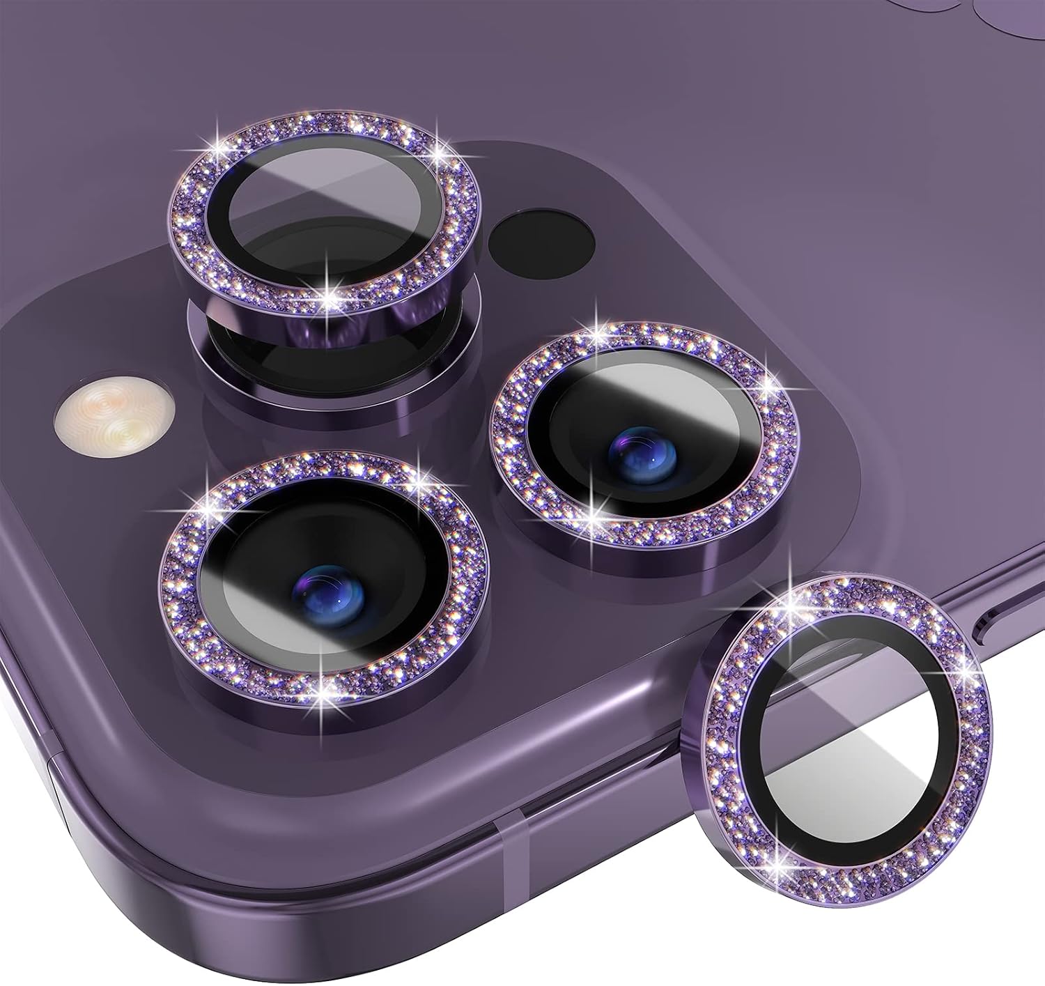 1Set Bling Glitter Purple Came - Tempered Glass Screen 9H บทวิจารณ์และราคา
